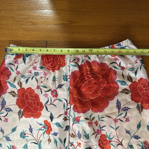 Natori Floral Satin Pajama Pants Beaded Drawstring Lounge Sleepwear Size XL EUC! - Picture 6 of 7